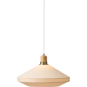 Halo Design 744305 - Hanglamp aan kabel PARIS 1xE27/40W/230V Ø 56 cm crème/messing/eiken