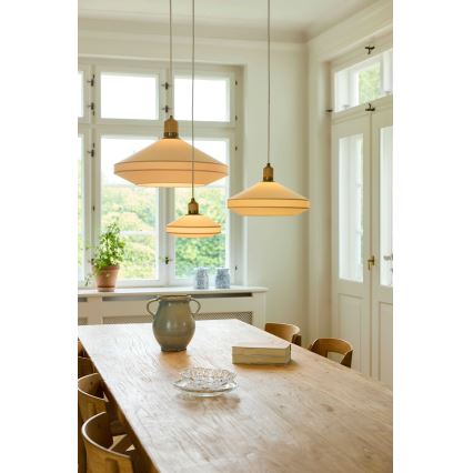 Halo Design 744305 - Hanglamp aan kabel PARIS 1xE27/40W/230V Ø 56 cm crème/messing/eiken