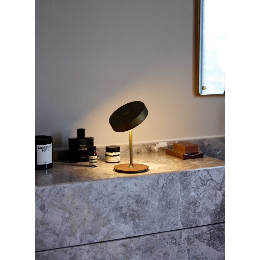 Halo Design 745784 - Dimbare oplaadbare bureaulamp ON THE MOVE LED/2,5W/4000 mAh messing/hout