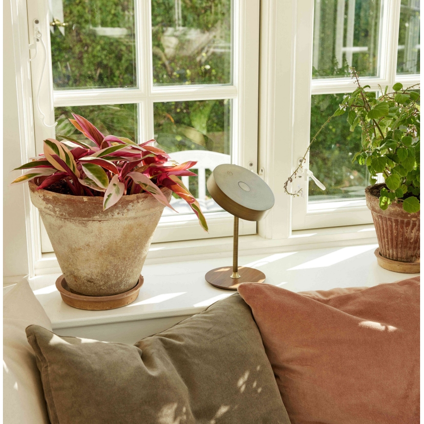 Halo Design 745784 - Dimbare oplaadbare bureaulamp ON THE MOVE LED/2,5W/4000 mAh messing/hout