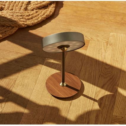 Halo Design 745791 - LED-dimbare oplaadbare bureaulamp ON THE MOVE LED/2,5W/4000 mAh grijs/hout