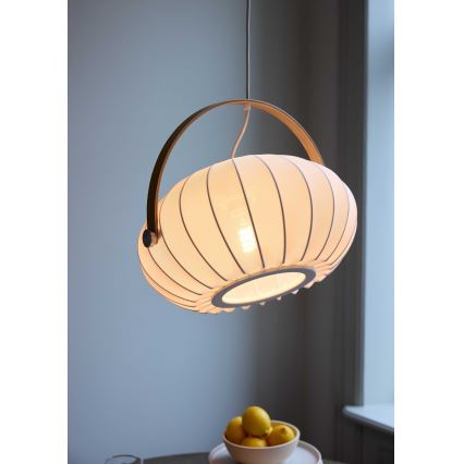 Halo Design 746347 - Hanglamp aan kabel DC 1xE27/40W/230V Ø 40 cm wit/eiken