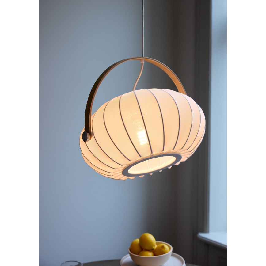 Halo Design 746347 - Hanglamp aan kabel DC 1xE27/40W/230V Ø 40 cm wit/eiken