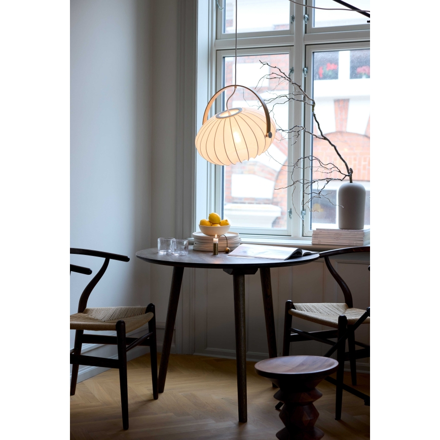 Halo Design 746347 - Hanglamp aan kabel DC 1xE27/40W/230V Ø 40 cm wit/eiken