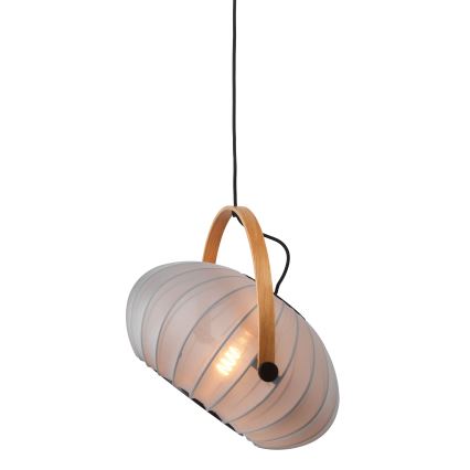 Halo Design 746354 - Hanglamp met kabel DC 1xE27/40W/230V Ø 40 cm grijs/eiken