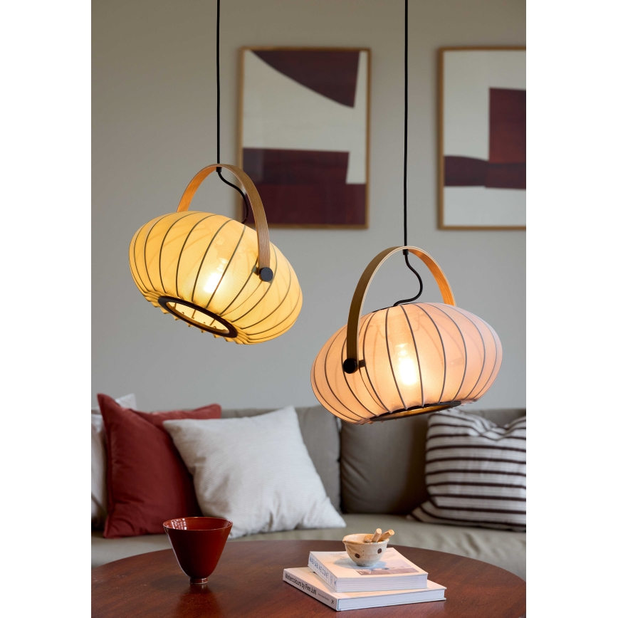 Halo Design 746361 - Hanglamp aan kabel DC 1xE27/40W/230V Ø 40 cm groen/eiken