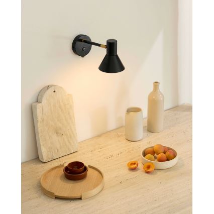 Halo Design 747450 - Wandlamp STYLE 1xE14/25W/230V zwart/messing