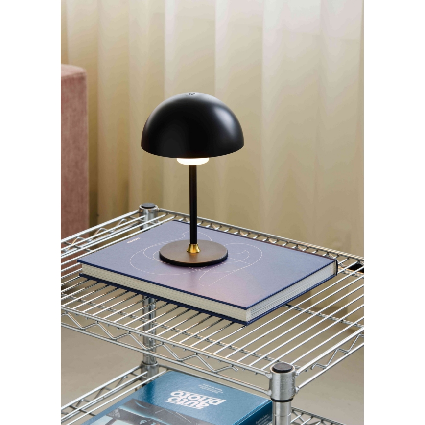 Halo Design 747573 - Dimbare oplaadbare LED-tafellamp MOON LIGHT LED/2,7W/2600 mAh zwart