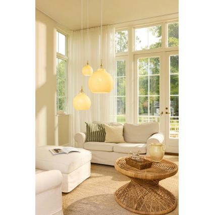 Halo Design 748006 - Hanglamp aan kabel TOSCANA 1xE27/40W/230V Ø 27 cm beige/messing