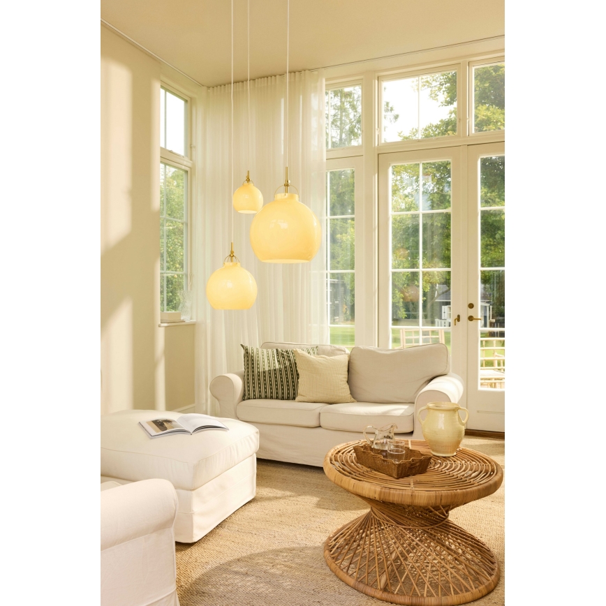 Halo Design 748006 - Hanglamp aan kabel TOSCANA 1xE27/40W/230V Ø 27 cm beige/messing