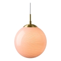 Halo Design 748488 - Hanglamp aan kabel CANDY 1xE27/25W/230V Ø 25 cm roze/messing