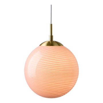Halo Design 748488 - Hanglamp aan kabel CANDY 1xE27/25W/230V Ø 25 cm roze/messing