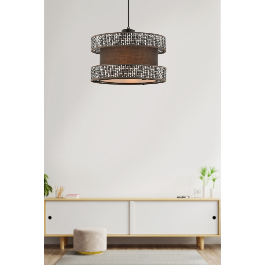 HALO Hanglamp 1xE27/60W/230V bruin/grijs