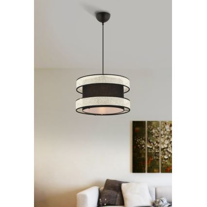 Halo hanglamp 1xE27/60W/230V zwart/crème