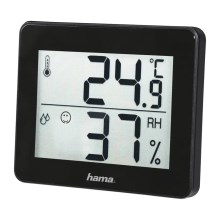 Hama - Binnenthermometer met vochtigheidsmeter 1xCR2025 zwart