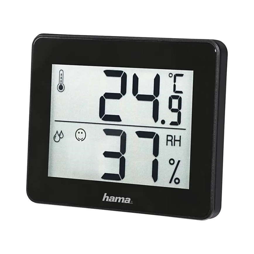 Hama - Binnenthermometer met vochtigheidsmeter 1xCR2025 zwart