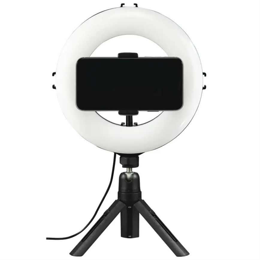 Hama - LED dimbare ringlamp met statief LED/7,7W/5V d. 21 cm + afstandsbediening