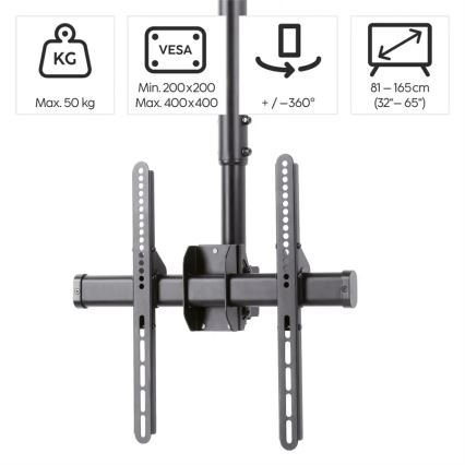 Hama - Plafondhouder voor TV draaibaar 32-65" zwart