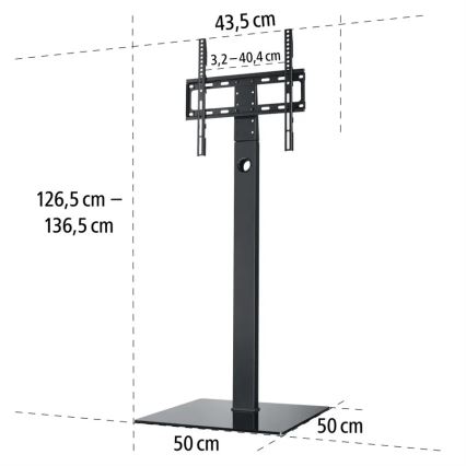 Hama - Vloersteun voor TV draaibaar 32-65" zwart