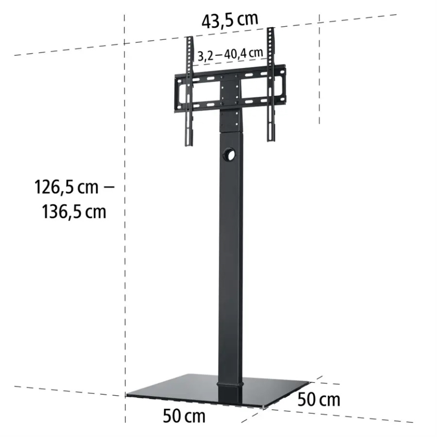 Hama - Vloersteun voor TV draaibaar 32-65" zwart