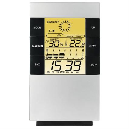 Hama - Weerstation met LCD-display en wekker 2xAAA