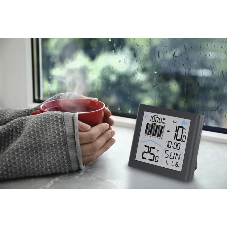 Hama - Weerstation met pluviometer en LCD-display 2xAAA antraciet
