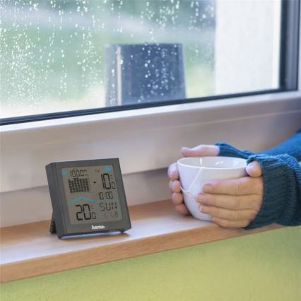 Hama - Weerstation met pluviometer en LCD-display 2xAAA antraciet
