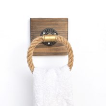 Handdoek houder BORURAF 14x14 cm bruin