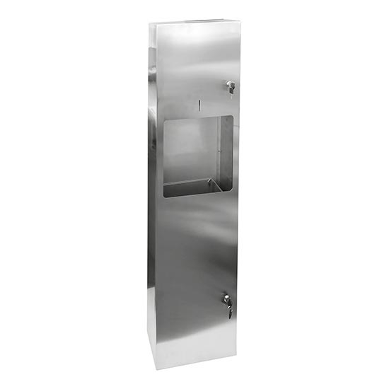 Handdoekdispenser 31x122,5 cm roestvrij staal/zilver