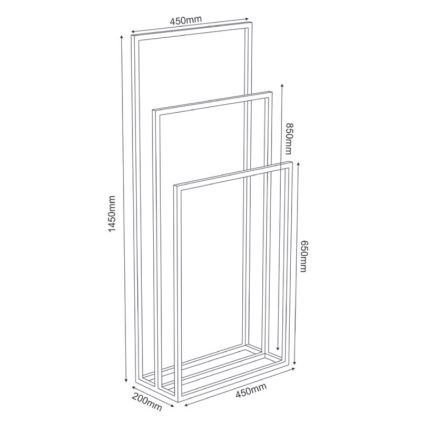 Handdoekhouder 105x45 cm wit