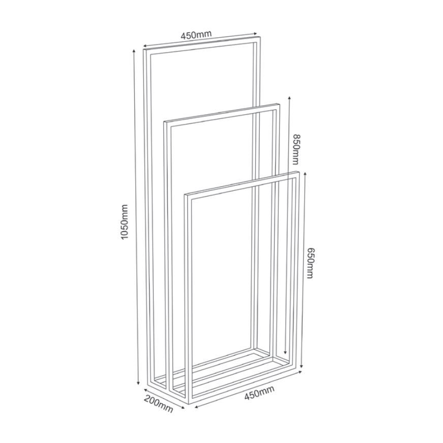 Handdoekhouder 105x45 cm wit