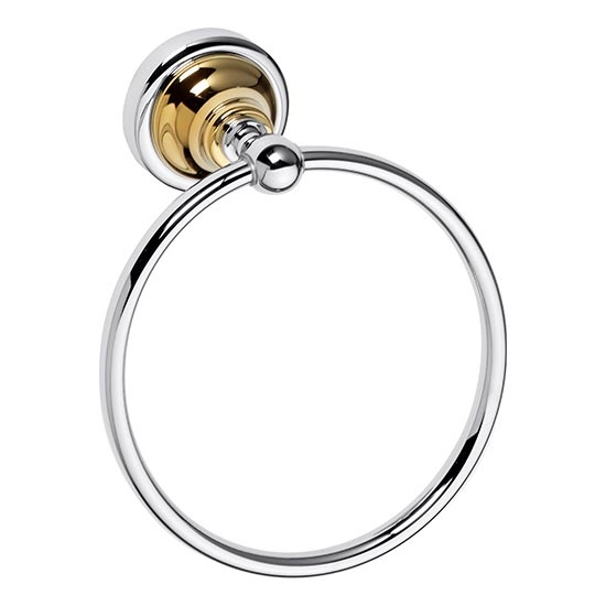 Handdoekhouder 16 x 19 cm zilver/goud