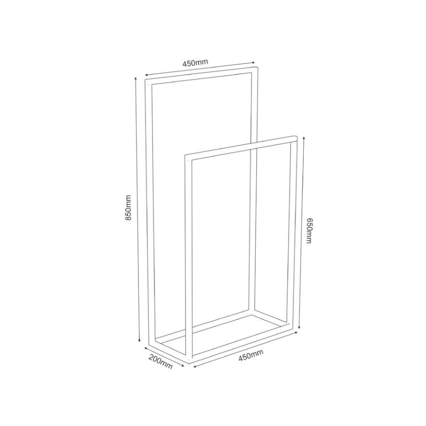 Handdoekhouder 85x45 cm wit