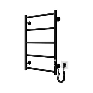 Handdoekradiator CLASSIC 65W/230V 65x43 cm roestvrij staal/zwart rechts