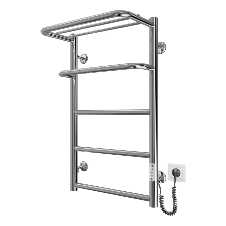 Handdoekradiator HOTEL 75W/230V 66x42 cm RVS/chroom, rechts