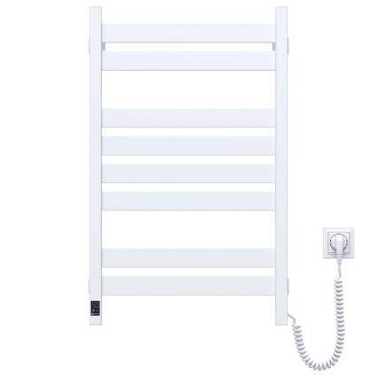 Badkamer handdoekradiator met thermostaat LARGO 432W/230V 80,6 cm IP44 wit rechts hoekig