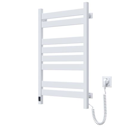 Badkamer handdoekradiator met thermostaat LARGO 432W/230V 80,6 cm IP44 wit rechts hoekig