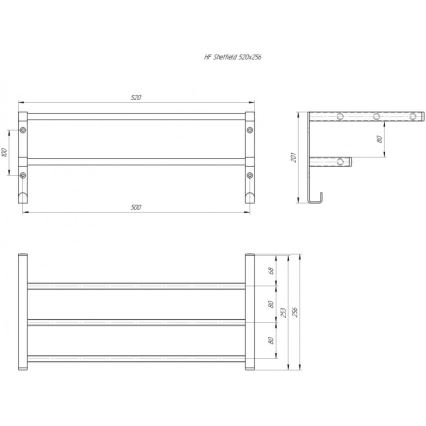 Handdoekrek voor badkamerradiator HF SHEFFIELD 52x25,6 cm wit