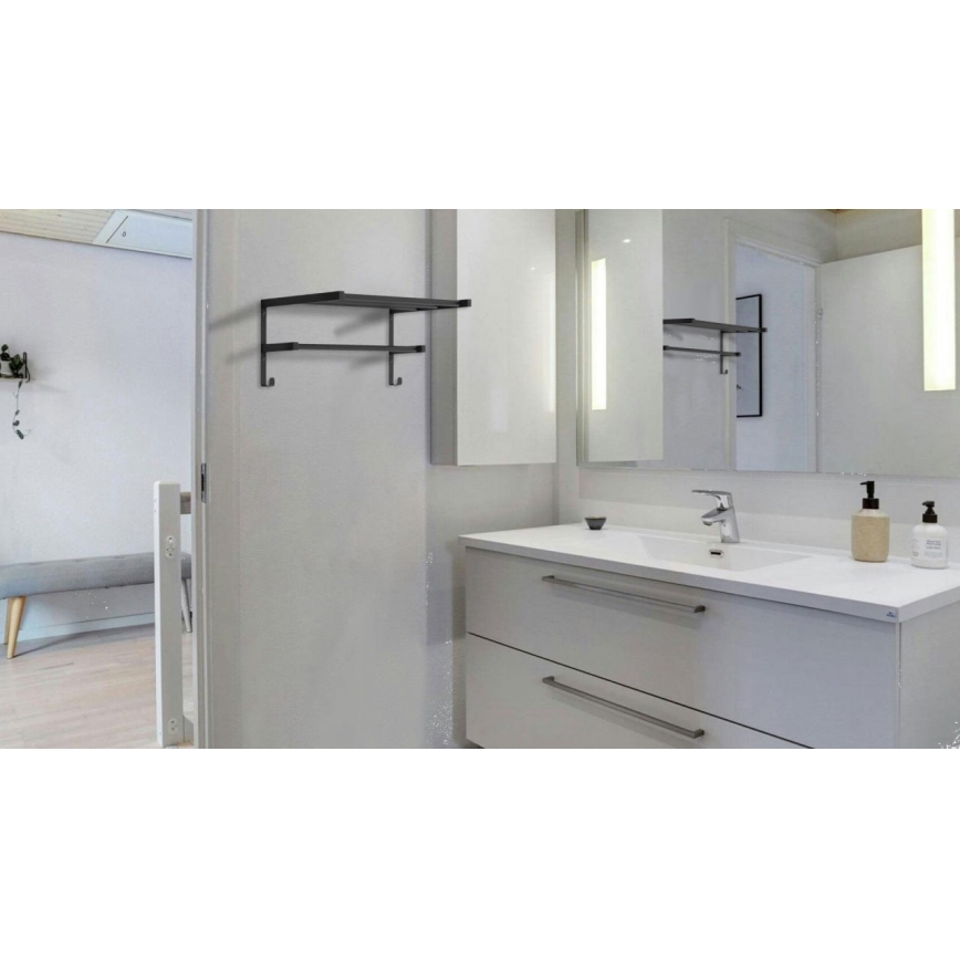 Handdoekrek voor badkamerradiator HF SHEFFIELD 52x25,6 cm zwart