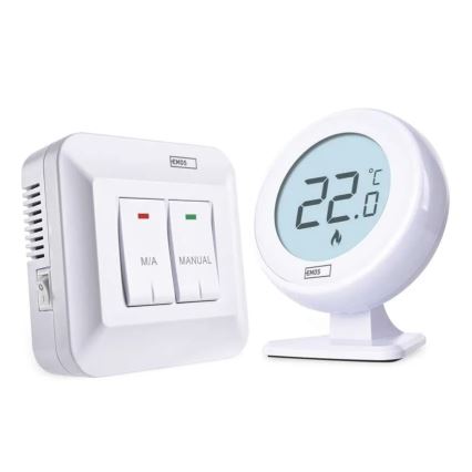 Handmatige draadloze kamerthermostaat 230V/16A 2xAA wit