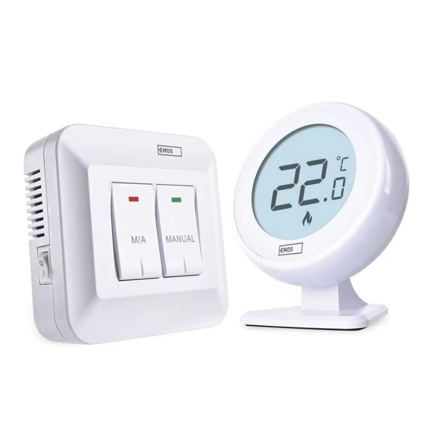 Handmatige draadloze kamerthermostaat 230V/16A 2xAA wit