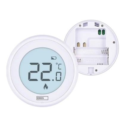 Handmatige kamerthermostaat 230V/6A 2xAA wit