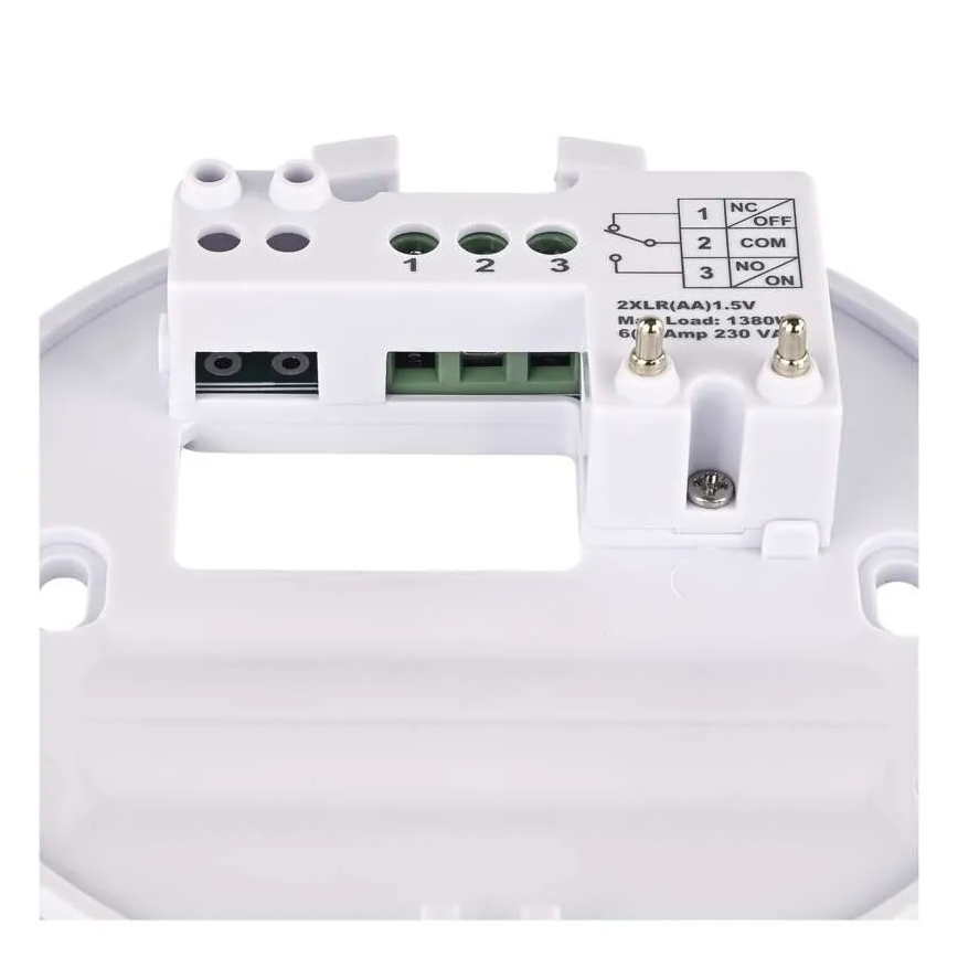 Handmatige kamerthermostaat 230V/6A 2xAA wit