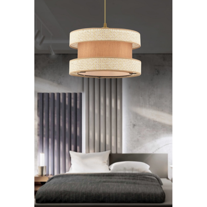 HANGEND LAMP HALO 1xE27/60W/230V beige/crème