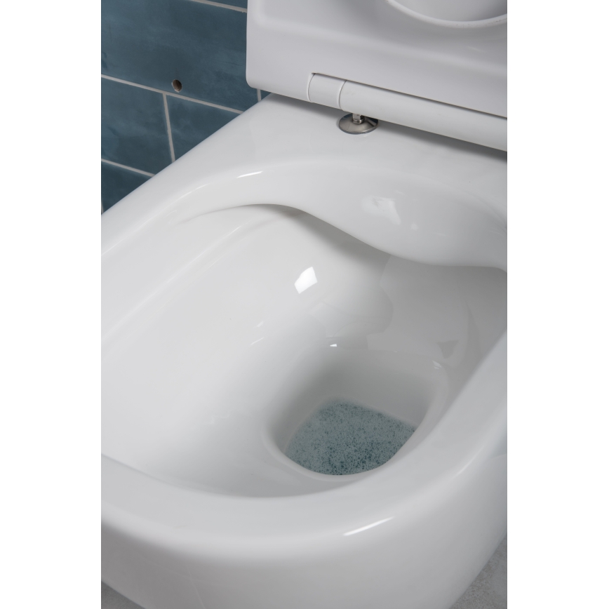 Hangend toilet MIO Rimless + toiletzitting SoftClose MIO + spoelknop DUAL + inbouwmodule + isolerende onderlegger