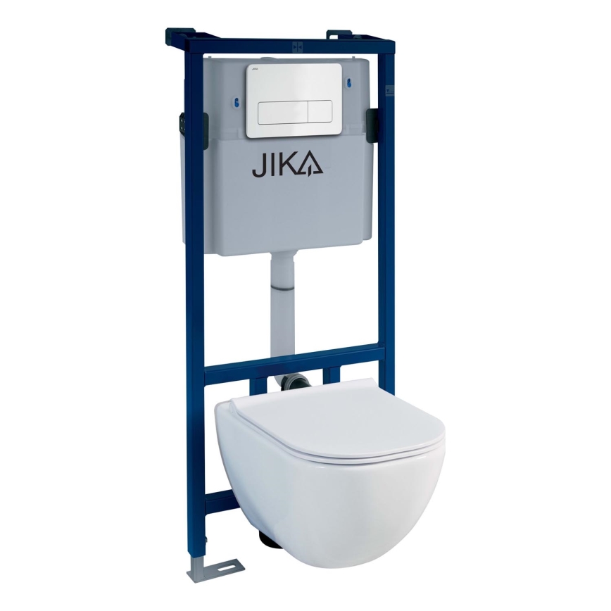 Hangend toilet MIO Rimless + toiletzitting SoftClose MIO + spoelknop DUAL + inbouwmodule + isolerende onderlegger