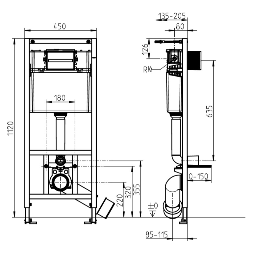Wandcloset ARCHITECTURA + SoftClose WC-bril ARCHITECTURA + spoelknop VICONNECT + inbouwmodule VICONNECT + isolatiepad VICONNECT
