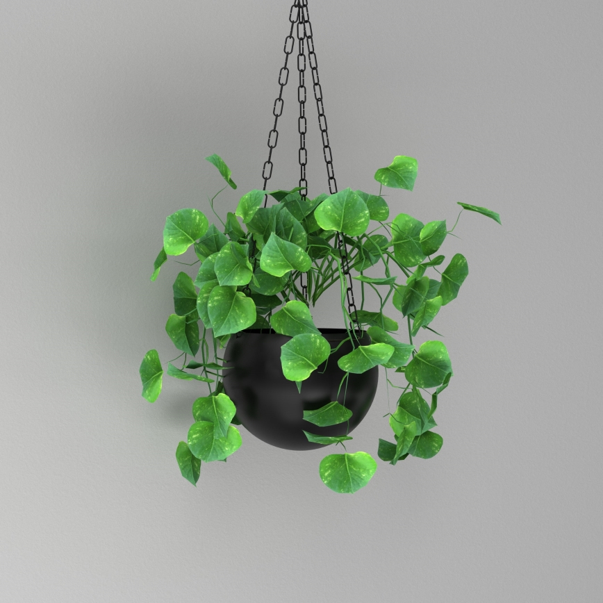 Hangende bloempot 155x27 cm zwart