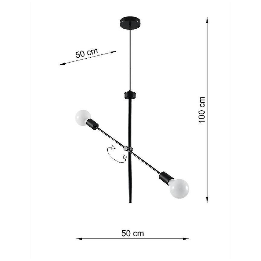 Hangende lamp aan koord CONCEPT 2x E27 / 60W / 230V