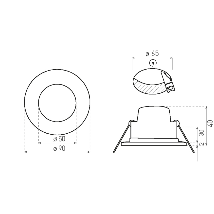 Hangende LED Badkamer plafond verlichting BONO LED/5W/230V 3000K IP65 zwart